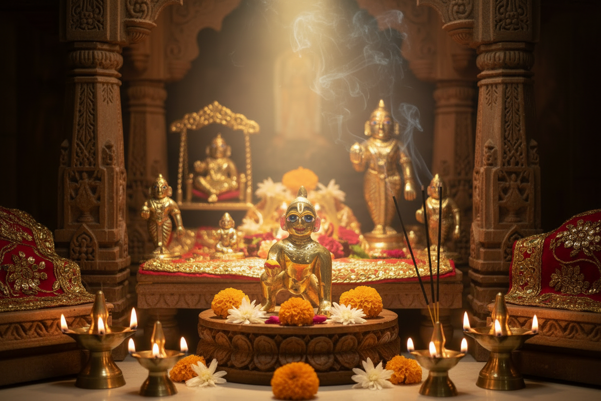 Brass Laddu Gopal Set