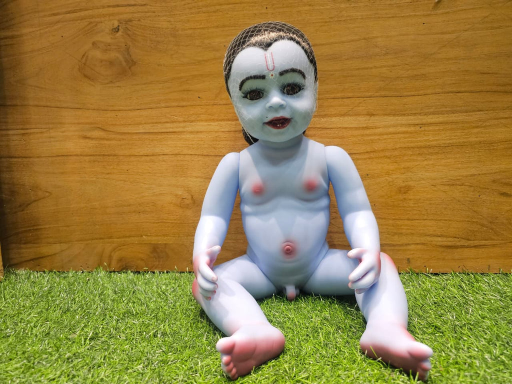 22-Inch Realistic Silicone Lala Krishna Idol | Bal Gopal Doll for Pooja, Janmashtami & Gifting