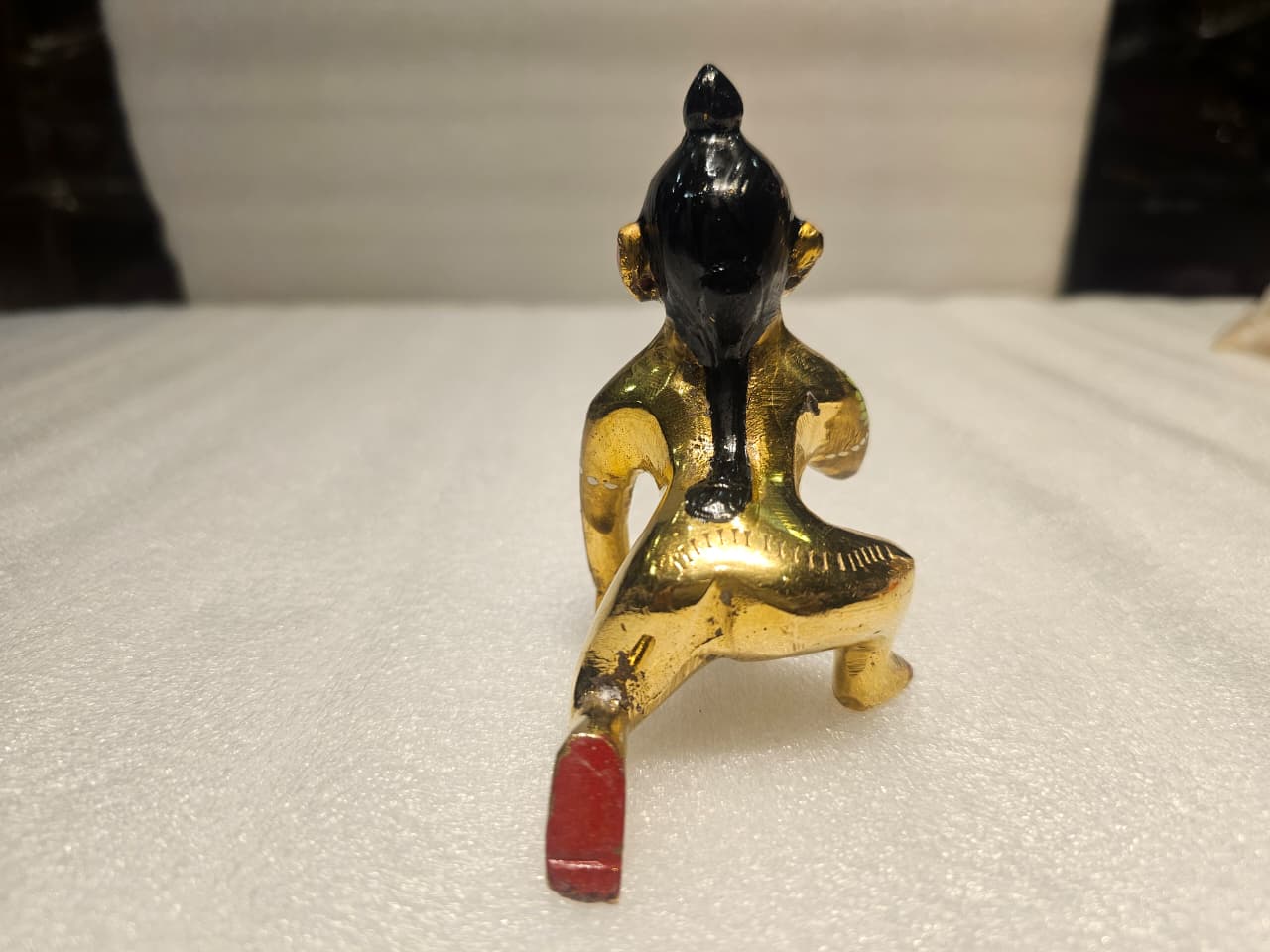 4 No. Golden Brass Laddu Gopal Idol | 4-Inch Bal Gopal Krishna Murti for Pooja, Janmashtami & Gifting