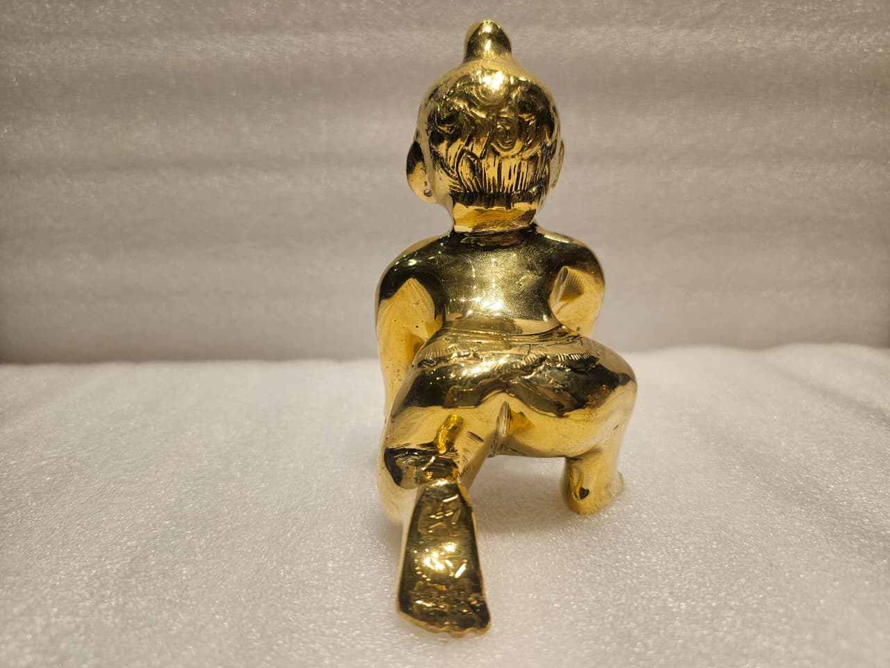 7 No. Golden Brass Laddu Gopal Idol | 6-Inch Bal Gopal Krishna Murti for Home Temple, Pooja & Gifting