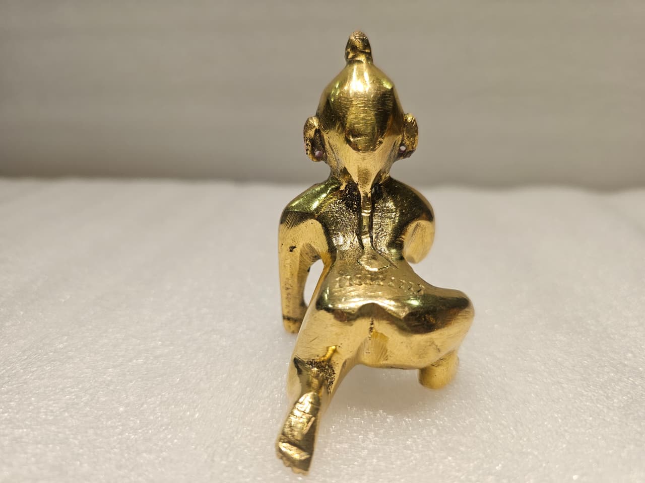 2 No. Golden Brass Laddu Gopal Idol | Bal Gopal Krishna Murti for Home Temple, Janmashtami & Gifting